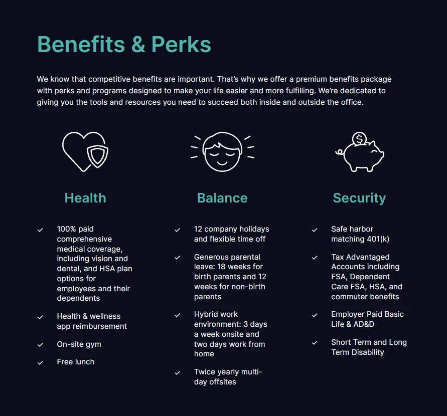 Benefits & Perks