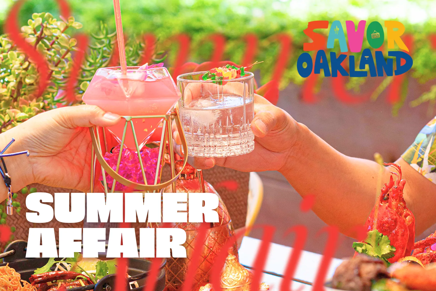 Vibrant photo graphic for postcard