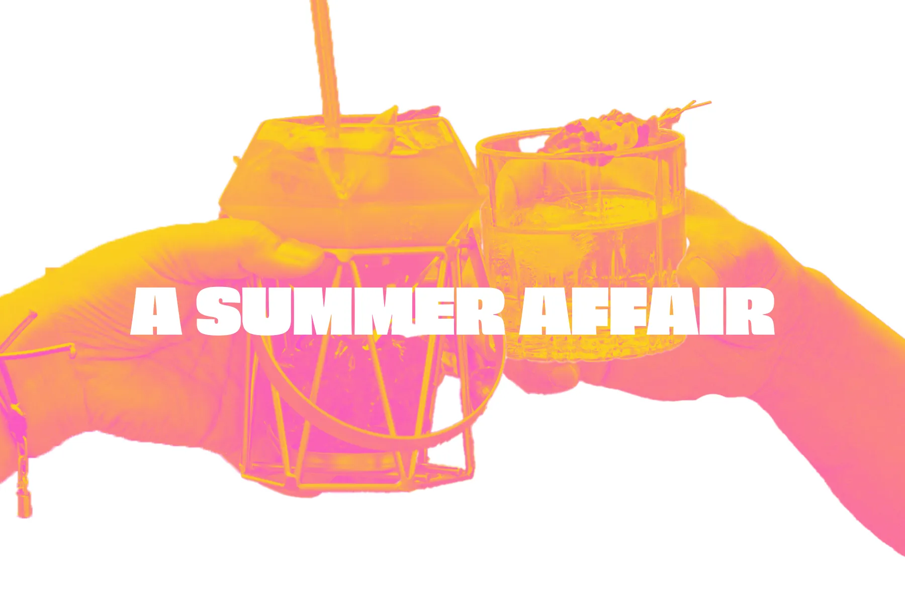 summery duotone graphic for postcard