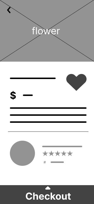 Low-fidelity flower product screen